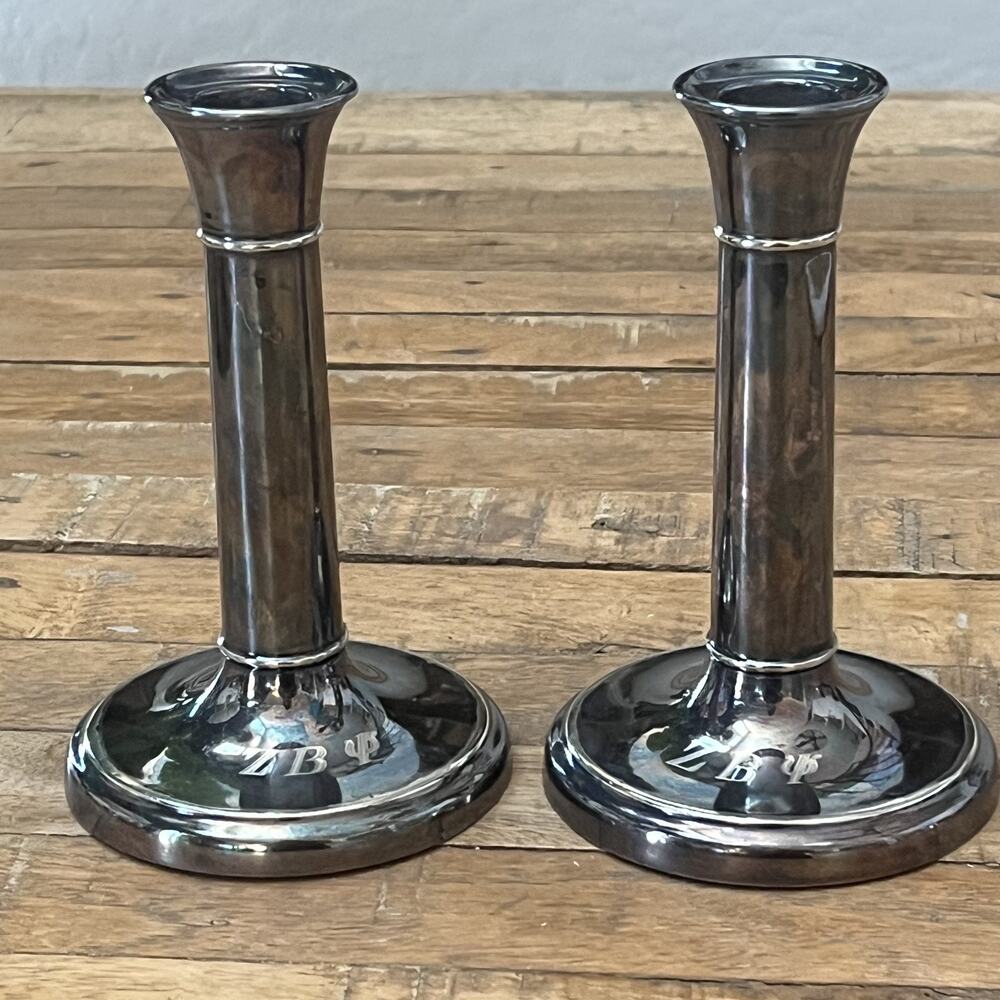 Gorham Manufactured Co Electroplated Silver Candlestick Holders EP 0241 6.75"